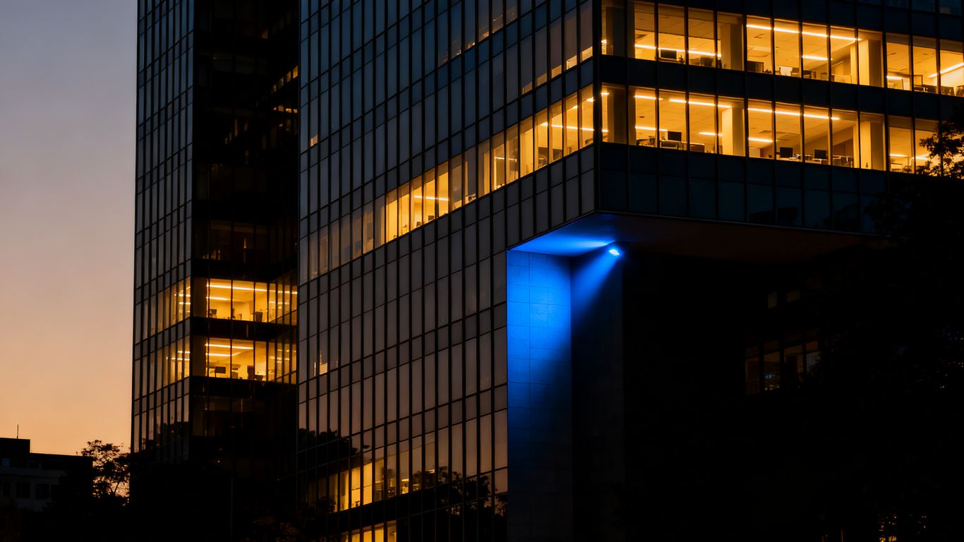 Alarmsysteem voor bedrijfspand, beveiliging, modern gebouw
